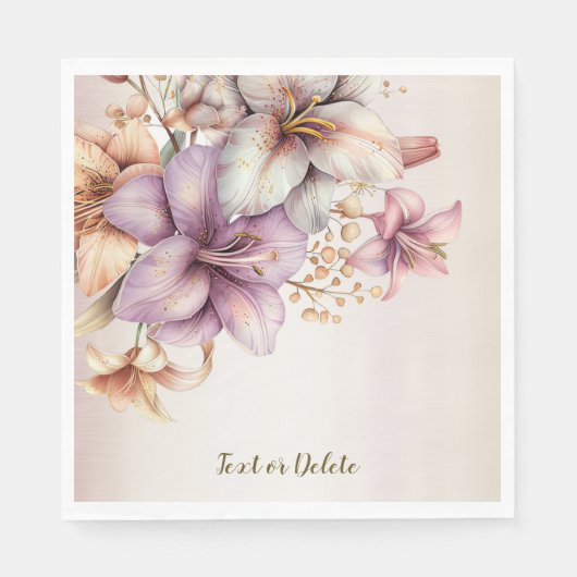 パーティー水彩ボホピンクエレガント花 スタンダードランチョンナプキン (正面)