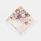 パーティー水彩ボホピンクエレガント花 スタンダードランチョンナプキン (角)