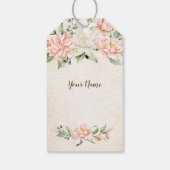 パーティー水彩桃白エレガント花 ギフトタグ (裏面)