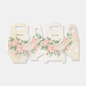 パーティー水彩桃白エレガント花 フェイバーボックス (折り畳みなし)