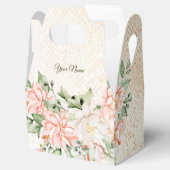 パーティー水彩桃白エレガント花 フェイバーボックス (オープン)