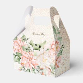 パーティー水彩桃白エレガント花 フェイバーボックス
