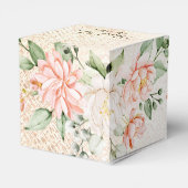 パーティー水彩桃白エレガント花 フェイバーボックス (裏面サイド)