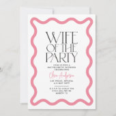 パーティー波線バチェロレッテの妻モダン 招待状 (正面)