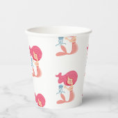 パーティー海賊ピンク人魚 紙コップ (正面)