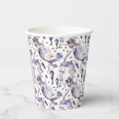 パーティー海賊水色の人魚イルカ 紙コップ (正面)