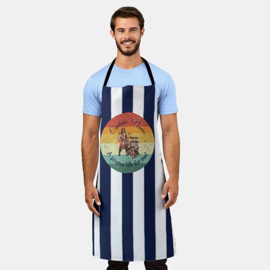 パーティー海賊誕生日エプロン エプロン (着用した状態)