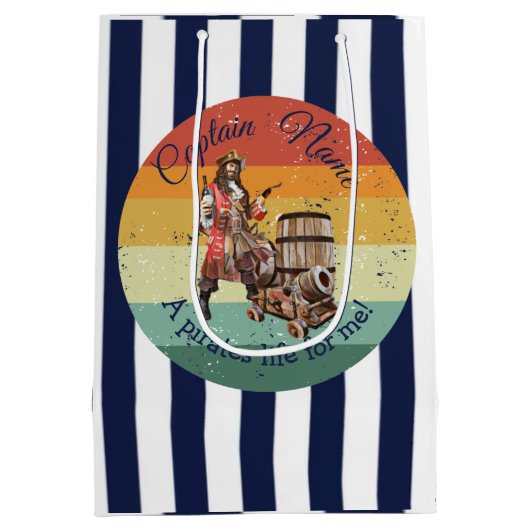 パーティー海賊誕生日メディア抱き枕 ミディアムペーパーバッグ (裏面)