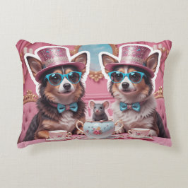 パーティー犬とマウス、綿のグレード アクセントクッション