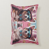 パーティー犬とマウス、綿のグレード アクセントクッション (正面(垂直))