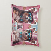 パーティー犬とマウス、綿のグレード アクセントクッション (裏面(縦))