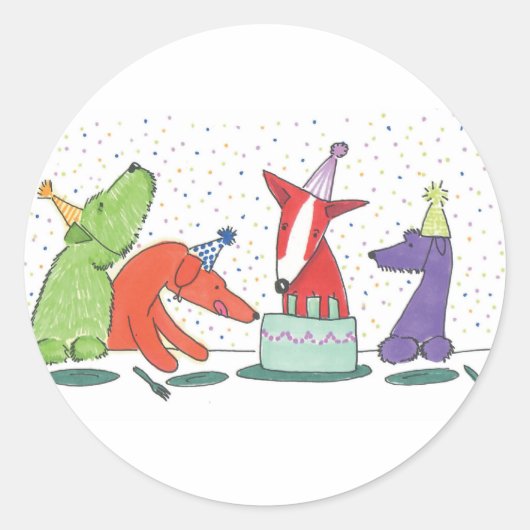 パーティー犬 ラウンドシール (正面)