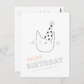 パーティー猫のハッピーバースデー ポストカード (正面/裏面)