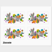 パーティー猫シール 長方形シール (シート)