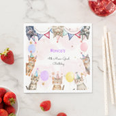 パーティー猫ニャーニャー子供の誕生日 スタンダードランチョンナプキン (インサイチュ)