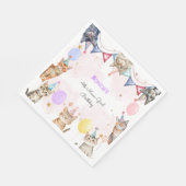 パーティー猫ニャーニャー子供の誕生日 スタンダードランチョンナプキン (角)