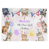 パーティー猫ニャーニャー子供の誕生日 ラージペーパーバッグ (裏面)