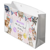 パーティー猫ニャーニャー子供の誕生日 ラージペーパーバッグ (裏面アングル)