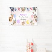 パーティー猫ニャーニャー子供の誕生日 横断幕 (インサイチュ)