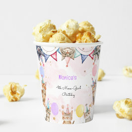 パーティー猫ニャーニャー子供の誕生日 紙コップ