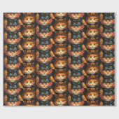 パーティー猫（黒帽） ラッピングペーパー (フラット)