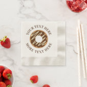 パーティー用のチョコレートドーナツカスタムナプキン（菓子用） 縁ありカクテルナプキン (インサイチュ)