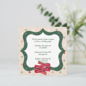 パーティー用のホリデーグリーンフレーム 招待状 (スタンド正面)