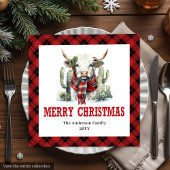 パーティー用の牧場風のバッファロープラッドのクリスマスナプキン