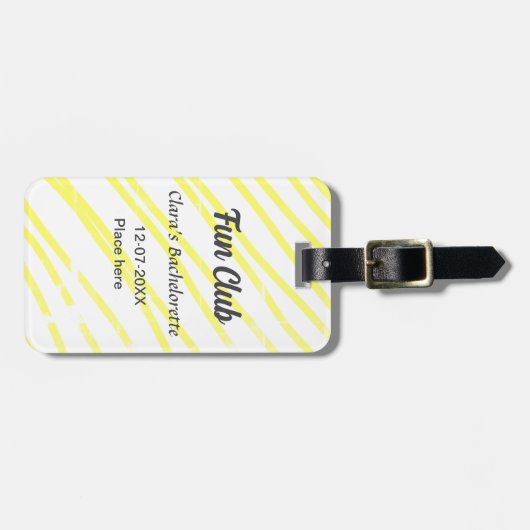パーティー用イエローラインの背景 ラゲッジタグ (正面横)