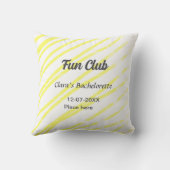パーティー用イエローライン背景の花嫁のお別れ会 クッション (裏面)