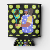 パーティー用ボール付きテニス女性選手 缶クーラー (正面)