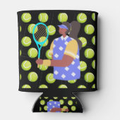 パーティー用ボール付きテニス女性選手 缶クーラー (裏面)