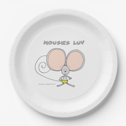 パーティー用紙皿 Mousies Luv ペーパープレート (正面)