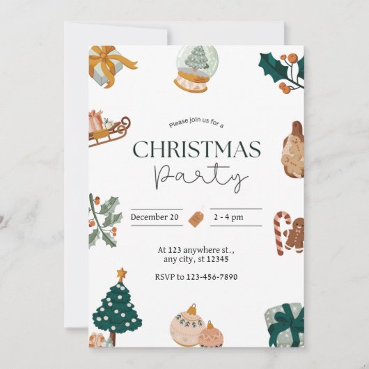 パーティー発表JingleとMingleクリスマスパーティー 招待状 (正面)