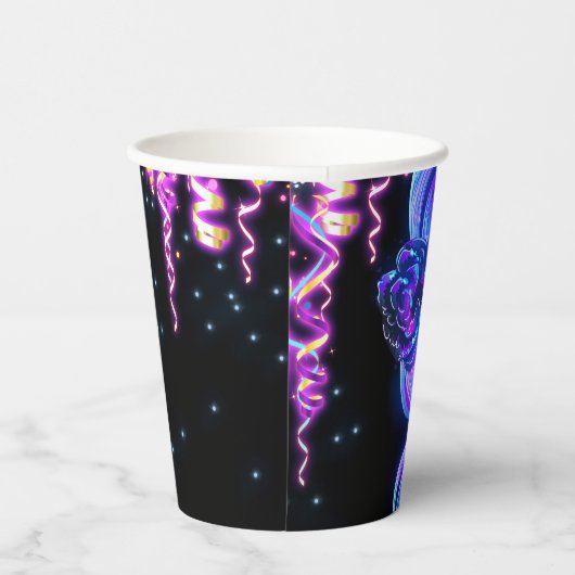 パーティー白熱［赤熱］光を放つリボンのストリーマーの死の日 紙コップ (右)