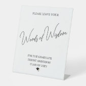 パーティー白黒の卒業式卓上 台座サイン (正面)