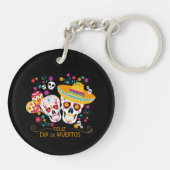パーティー砂糖スカルと花 キーホルダー (裏面)
