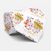 パーティー砂糖スカルと花 ネクタイ (ロール)