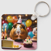 パーティー祝の豚とケーキと風船 キーホルダー (裏面)