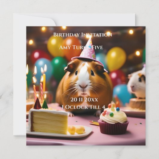 パーティー祝の豚とケーキと風船 セーブザデート (正面)