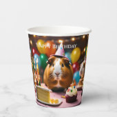 パーティー祝の豚とケーキと風船 紙コップ (裏面)