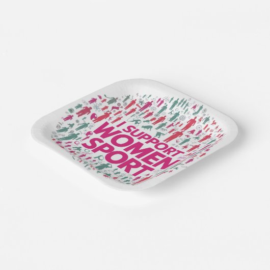 パーティー祝プレートのスポーツの女性 ペーパープレート (傾斜あり)