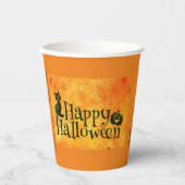 パーティー紙カップハロウィンブラックキャット 紙コップ (正面)