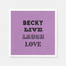 パーティー紙ナプキンライブ笑いラブネームパープル