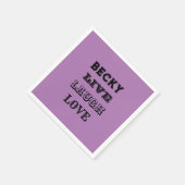 パーティー紙ナプキンライブ笑いラブネームパープル スタンダードカクテルナプキン (角)