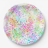 パーティー紙プレートレインボー花火スター ペーパープレート (正面)