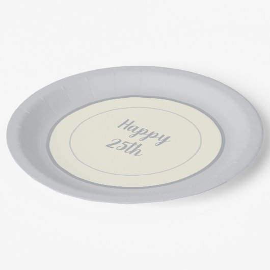 パーティー紙中国ルック25周年記念 ペーパープレート (アングル)