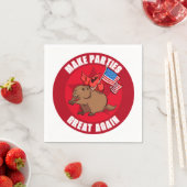 パーティー素晴らしを再び赤い（鳥）ショウジョウコウカンチョウ漫画 スタンダードカクテルナプキン (インサイチュ)