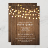 パーティー素朴ライフェイクトウッドブライダルシャワー 招待状 (正面/裏面)