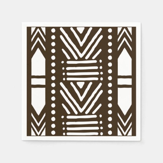 パーティー結婚のアフリカ泥テーブルナプキン スタンダードカクテルナプキン (正面)